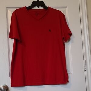 Polo by Ralph Lauren Men's Red V-Neck Shirt